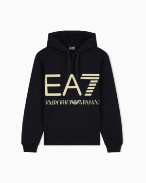 EA7 Hoodie Logo Series in cotton with ribbed details